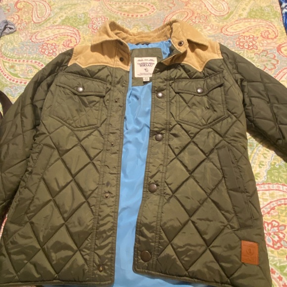 California Dream Who.A.U sz S Green Quilted Coat - Picture 6 of 8